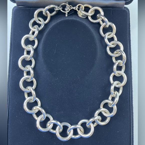1AR Silver Chain Statement Necklace HR12-6 - Picture 1 of 6
